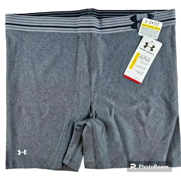 Women's Under Armor Alpha Mid Shorts # 1248577 Heathered charcoal Size XL NWT - Picture 1 of 7